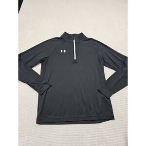 Under Armour Shirt Mens Medium Black Quarter Zip Pullover Light Weight
